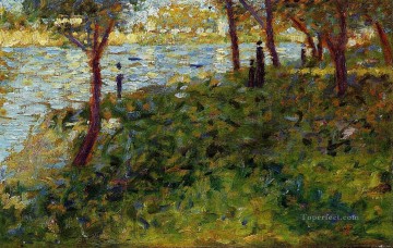 landscape with figure study for la grande jatte 1885 Oil Paintings